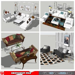 Classic Sofa Set - Sketchup Models By NhaTay