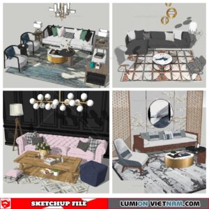 Classic Sofa Set - Sketchup Models By NhaTay