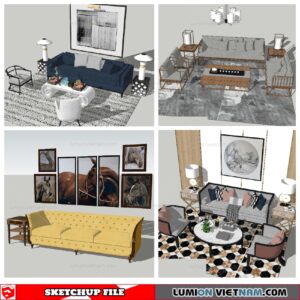 Classic Sofa Set - Sketchup Models By NhaTay