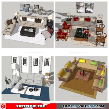Classic Sofa Set - Sketchup Models By NhaTay