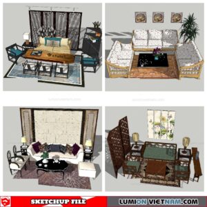 Classic Sofa Set - Sketchup Models By NhaTay
