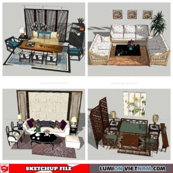 Classic Sofa Set - Sketchup Models By NhaTay