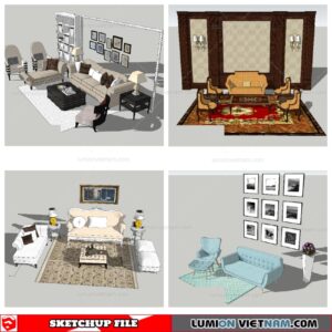 Classic Sofa Set - Sketchup Models By NhaTay
