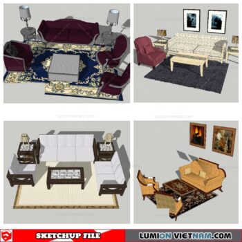 Classic Sofa Set - Sketchup Models By NhaTay