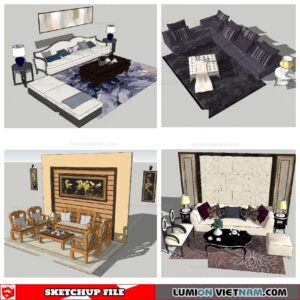 Classic Sofa Set - Sketchup Models By NhaTay