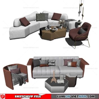 Sofa Set - Sketchup Models By Cuong Covua
