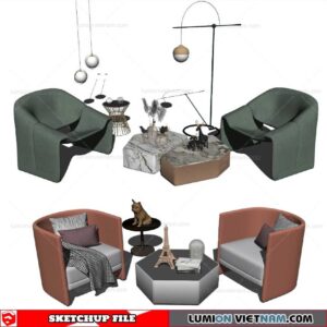 Sofa Set - Sketchup Models By Cuong Covua
