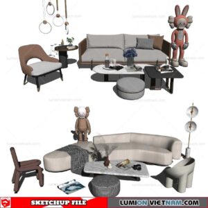 Sofa Set - Sketchup Models By Cuong Covua