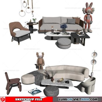 Sofa Set - Sketchup Models By Cuong Covua