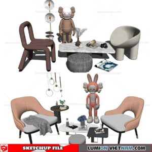Sofa Set - Sketchup Models By Cuong Covua