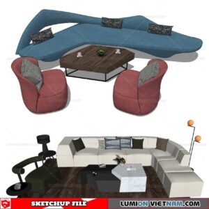 Sofa Set - Sketchup Models By Cuong Covua