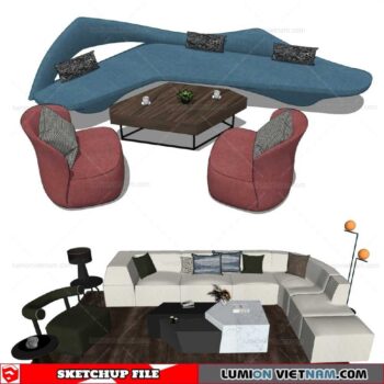 Sofa Set - Sketchup Models By Cuong Covua