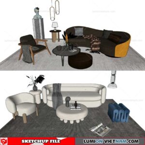 Sofa Set - Sketchup Models By Cuong Covua