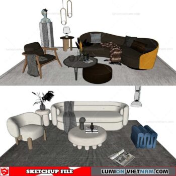 Sofa Set - Sketchup Models By Cuong Covua