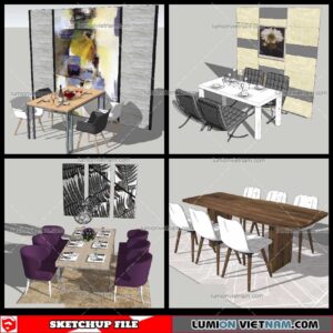 Dining Table Modern Stylist - Sketchup Models By NhaTay