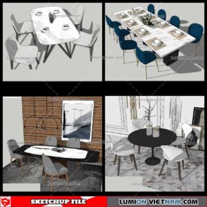 Dining Table Modern Stylist - Sketchup Models By NhaTay