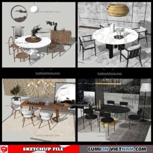 Dining Table Modern Stylist - Sketchup Models By NhaTay