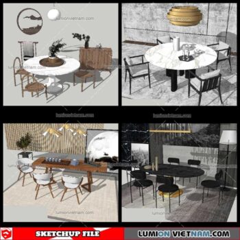 Dining Table Modern Stylist - Sketchup Models By NhaTay
