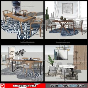 Dining Table Modern Stylist - Sketchup Models By NhaTay