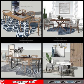 Dining Table Modern Stylist - Sketchup Models By NhaTay