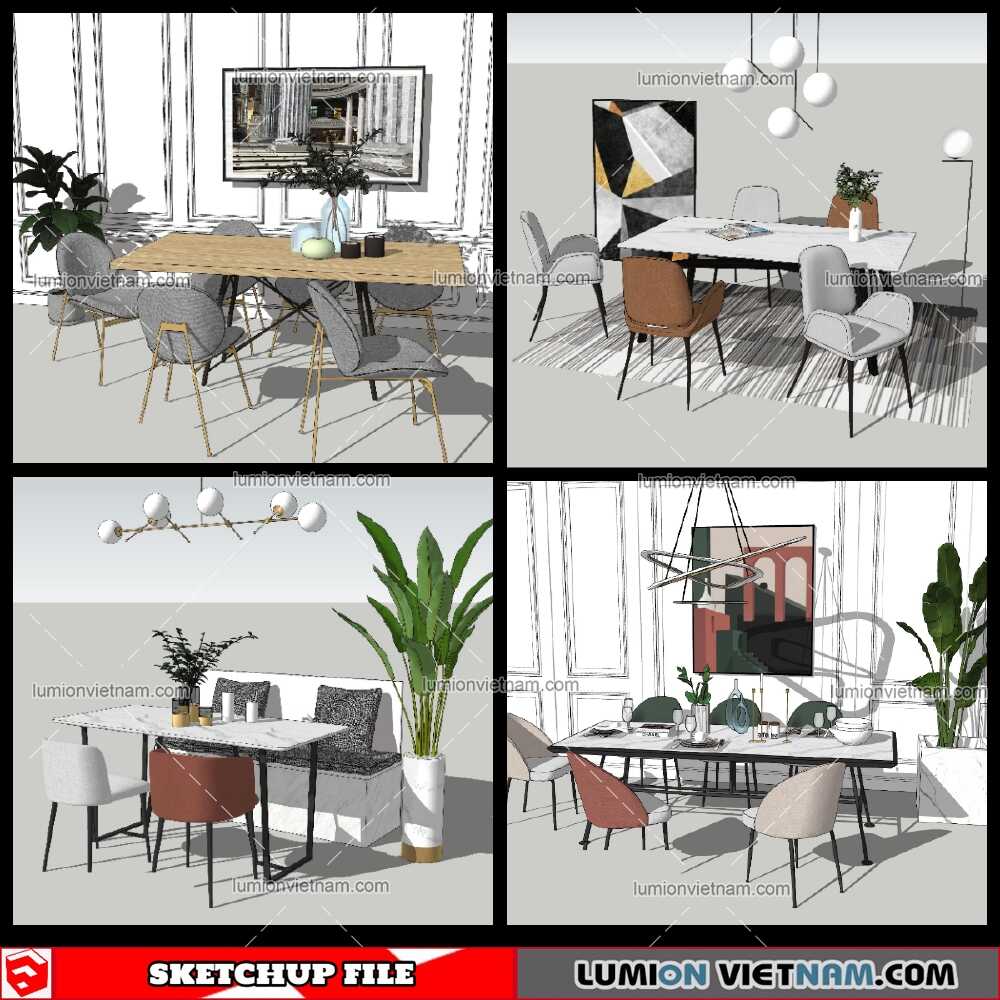 240821-Dining-Table-(13)-Sketchup-Models