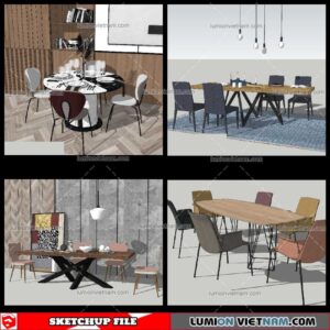 Dining Table Modern Stylist - Sketchup Models By NhaTay