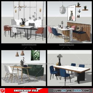 Dining Table Modern Stylist - Sketchup Models By NhaTay
