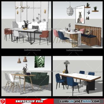 Dining Table Modern Stylist - Sketchup Models By NhaTay