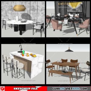 Dining Table Modern Stylist - Sketchup Models By NhaTay