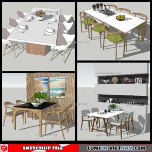 Dining Table Modern Stylist - Sketchup Models By NhaTay