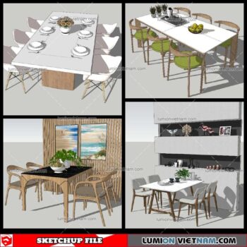 Dining Table Modern Stylist - Sketchup Models By NhaTay