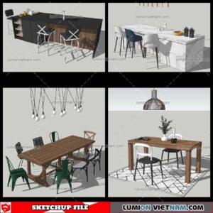 Dining Table Modern Stylist - Sketchup Models By NhaTay