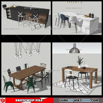 Dining Table Modern Stylist - Sketchup Models By NhaTay
