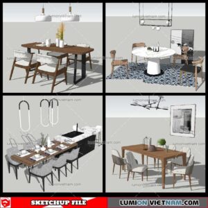 Dining Table Modern Stylist - Sketchup Models By NhaTay