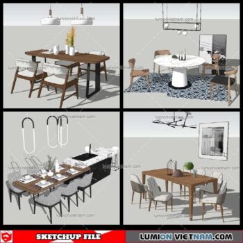 Dining Table Modern Stylist - Sketchup Models By NhaTay