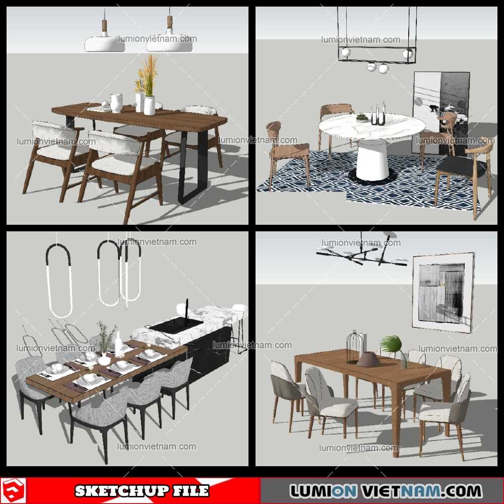 240821-Dining-Table-(22)-Sketchup-Models