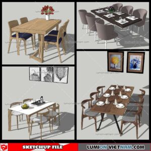 Dining Table Modern Stylist - Sketchup Models By NhaTay