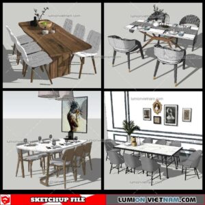 Dining Table Modern Stylist - Sketchup Models By NhaTay