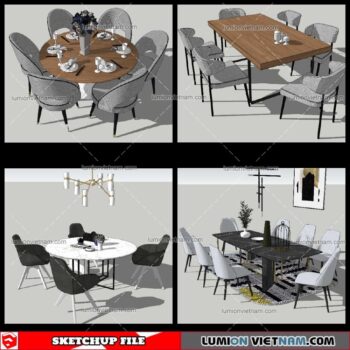 Dining Table Modern Stylist - Sketchup Models By NhaTay