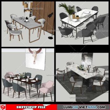 Dining Table Modern Stylist - Sketchup Models By NhaTay