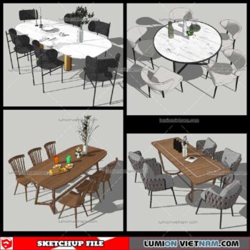 Dining Table Modern Stylist - Sketchup Models By NhaTay