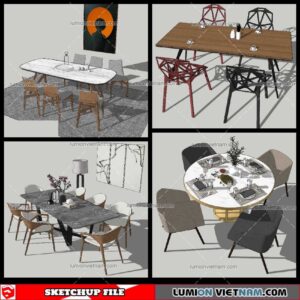 Dining Table Modern Stylist - Sketchup Models By NhaTay