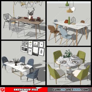 Dining Table Modern Stylist - Sketchup Models By NhaTay