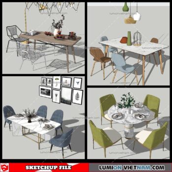 Dining Table Modern Stylist - Sketchup Models By NhaTay
