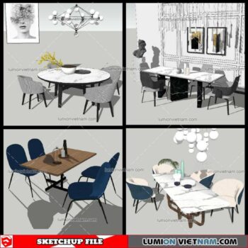 Dining Table Modern Stylist - Sketchup Models By NhaTay