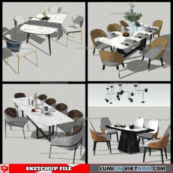 Dining Table Modern Stylist - Sketchup Models By NhaTay