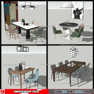 Dining Table Modern Stylist - Sketchup Models By NhaTay