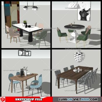 Dining Table Modern Stylist - Sketchup Models By NhaTay