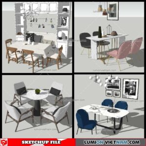 Dining Table Modern Stylist - Sketchup Models By NhaTay