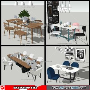 Dining Table Modern Stylist - Sketchup Models By NhaTay